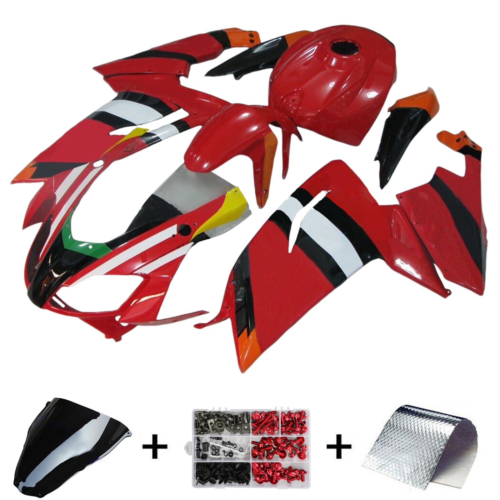 Amotopart 2006-2011 RS125 Aprilia Rouge et Blanc Style2 Kit de carénage