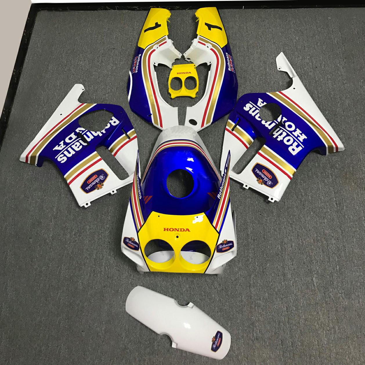 Amotopart 1990-1998 CBR250RR MC22 ホンダ イエロー&ブルー フェアリングキット