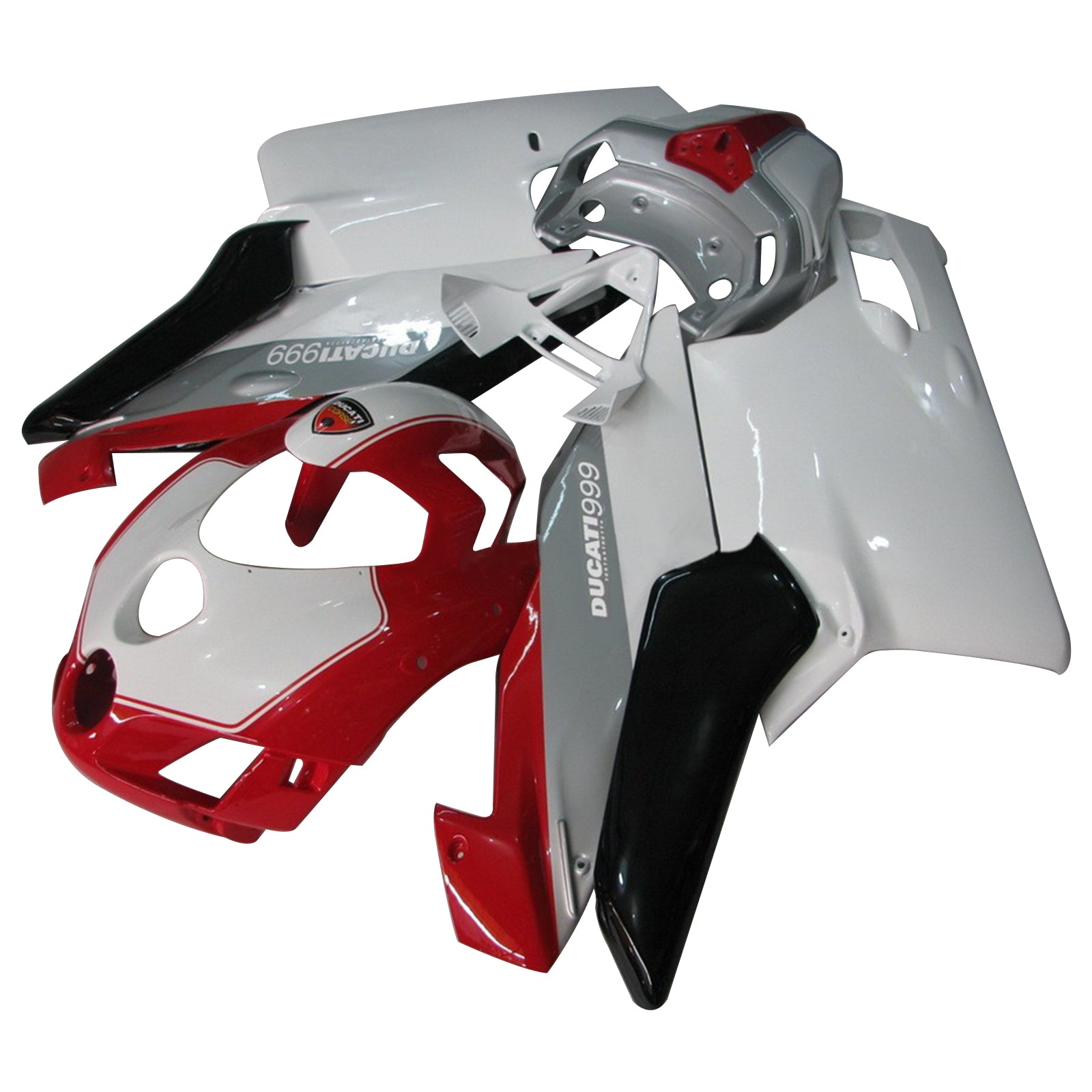 Amotopart Ducati 999 749 2005 2006 Kit de carenado Style3 rojo y blanco