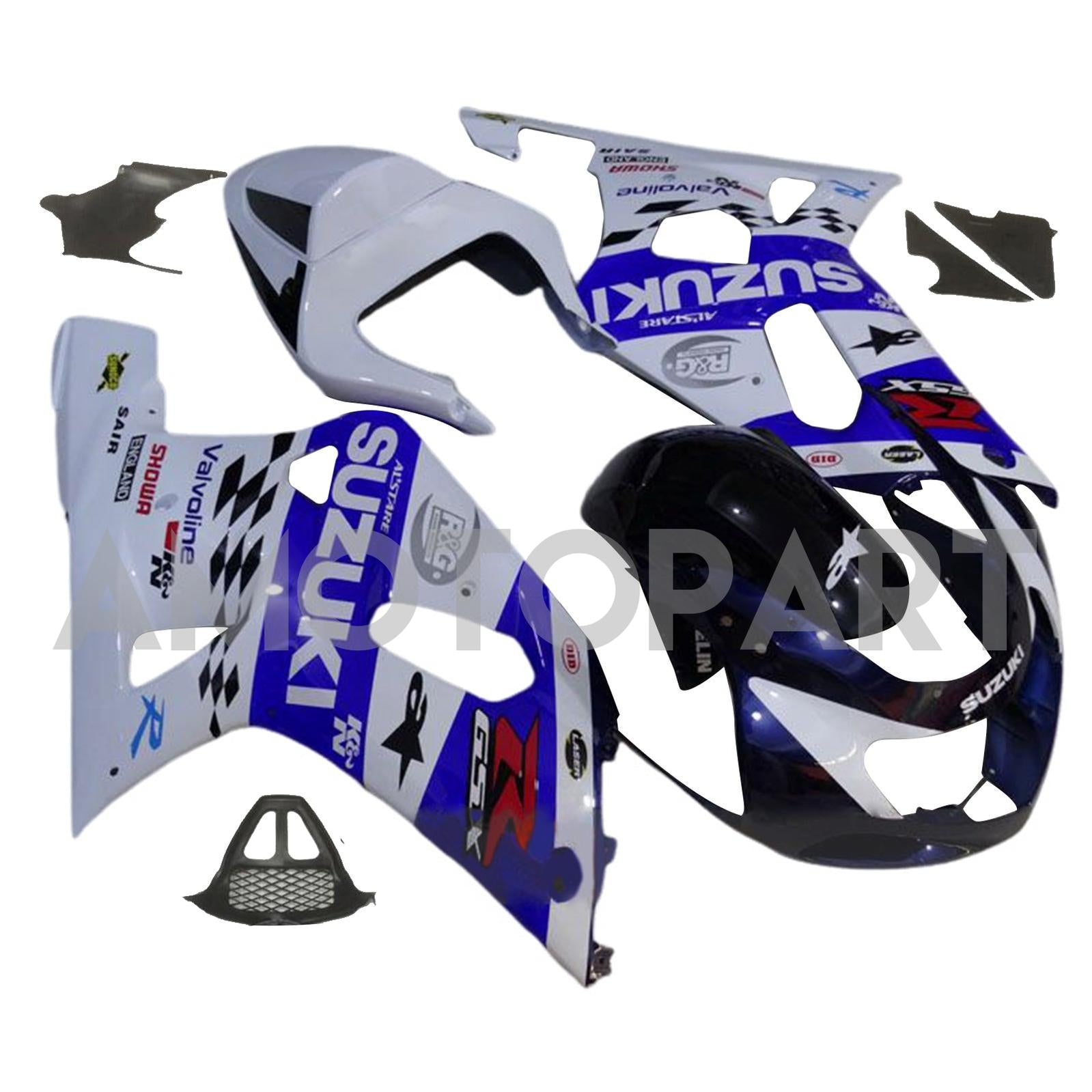 Amotopart 2000-2002 K1 K2 GSXR1000 Suzuki Blue&White Style2 Fairing Kit