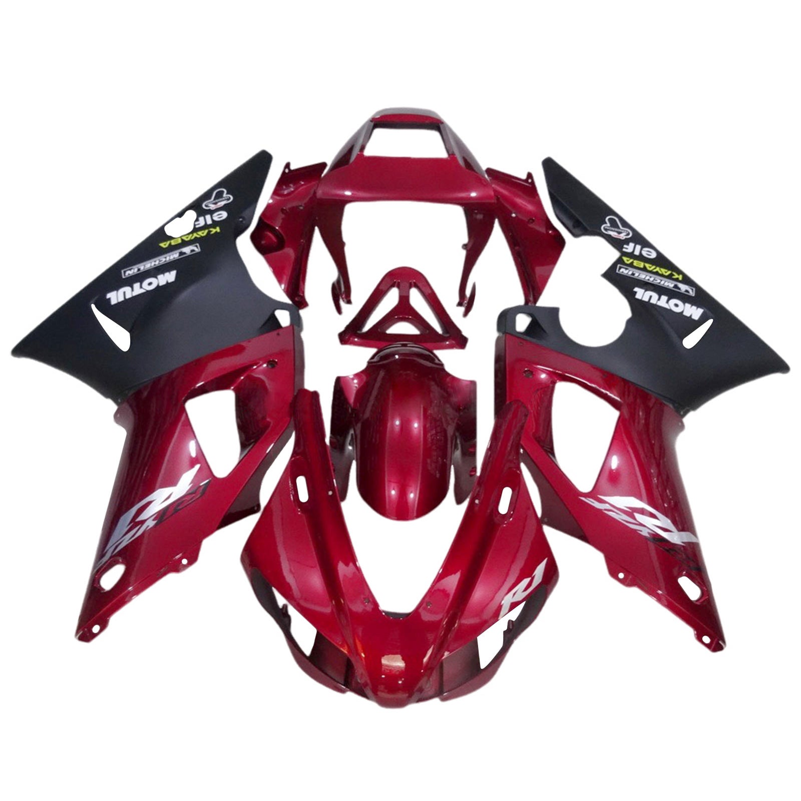 Amotopart 1998-1999 Yamaha YZF 1000 R1 Red Black Fairing Kit