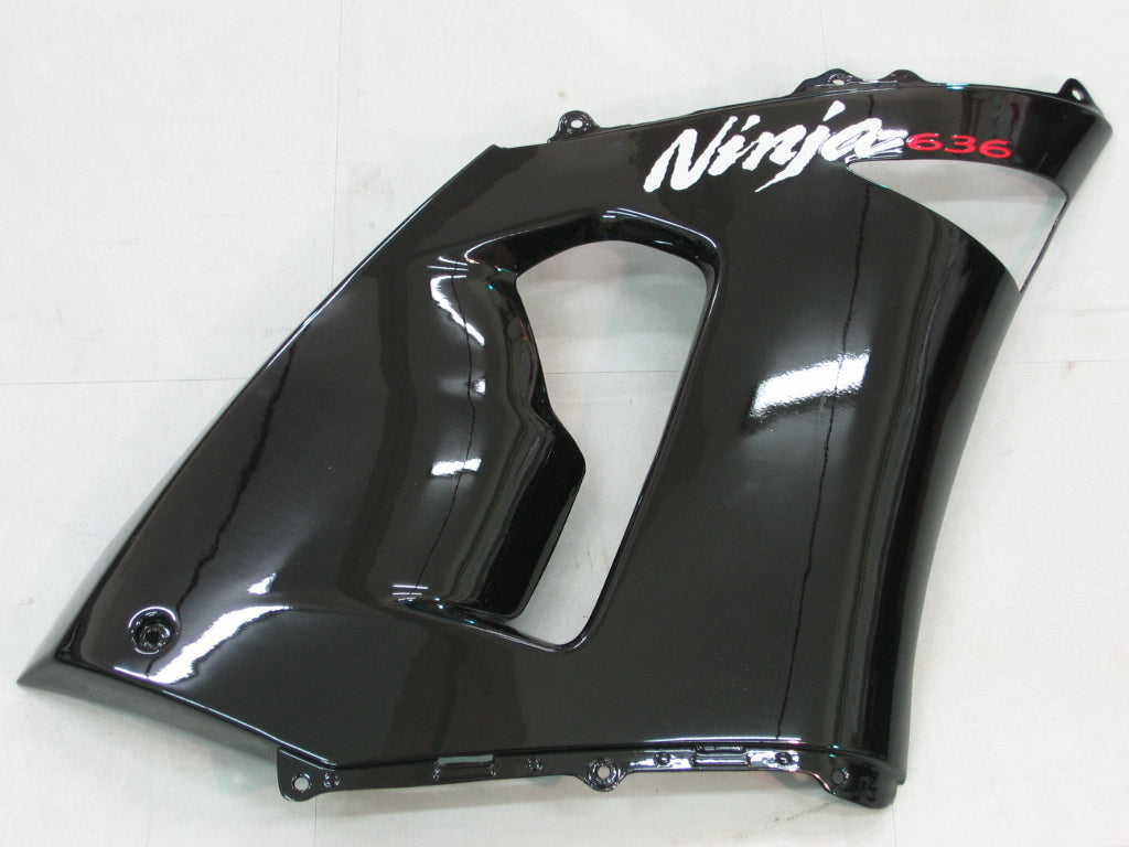 Amotopart 2005-2006 ZX6R 636 Kawasaki Black Fairing Kit