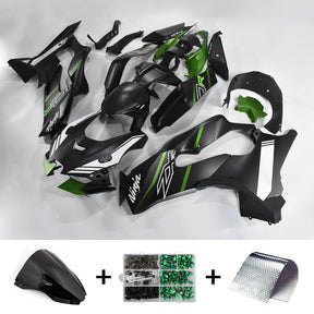 Amotopart 2021-2024 Kawasaki ZX10R ZX10RR Black with Green Accent Style3 Fairing