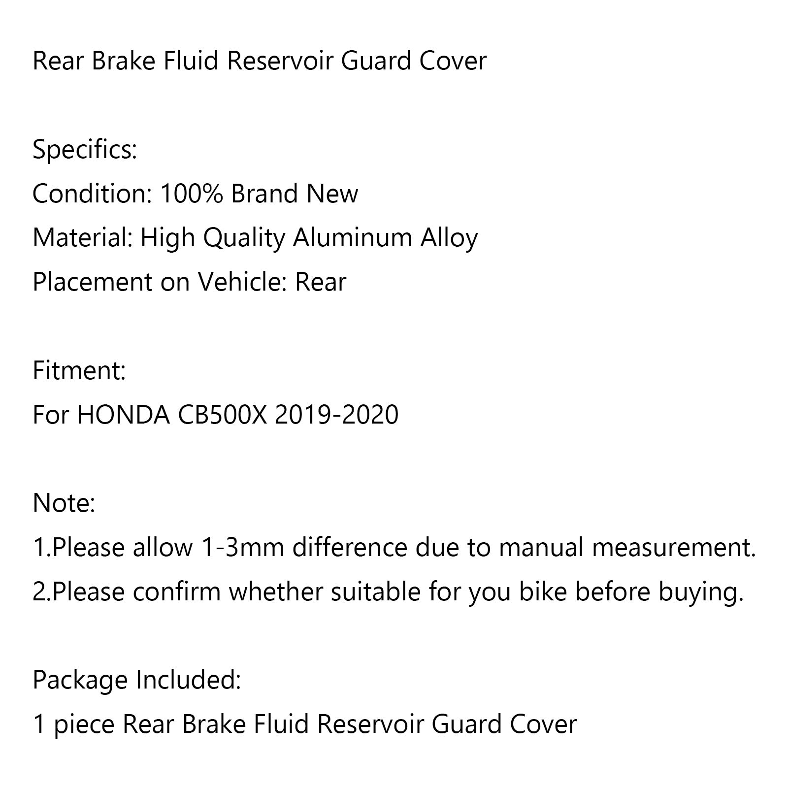 Schutz des hinteren Bremsflüssigkeitsbehälters für HONDA CB500X 2019-2020