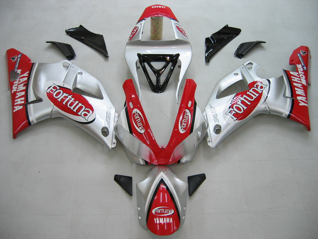 Amotopart 2000–2001 Yamaha YZF 1000 R1 Verkleidungsset in Rot und Silber