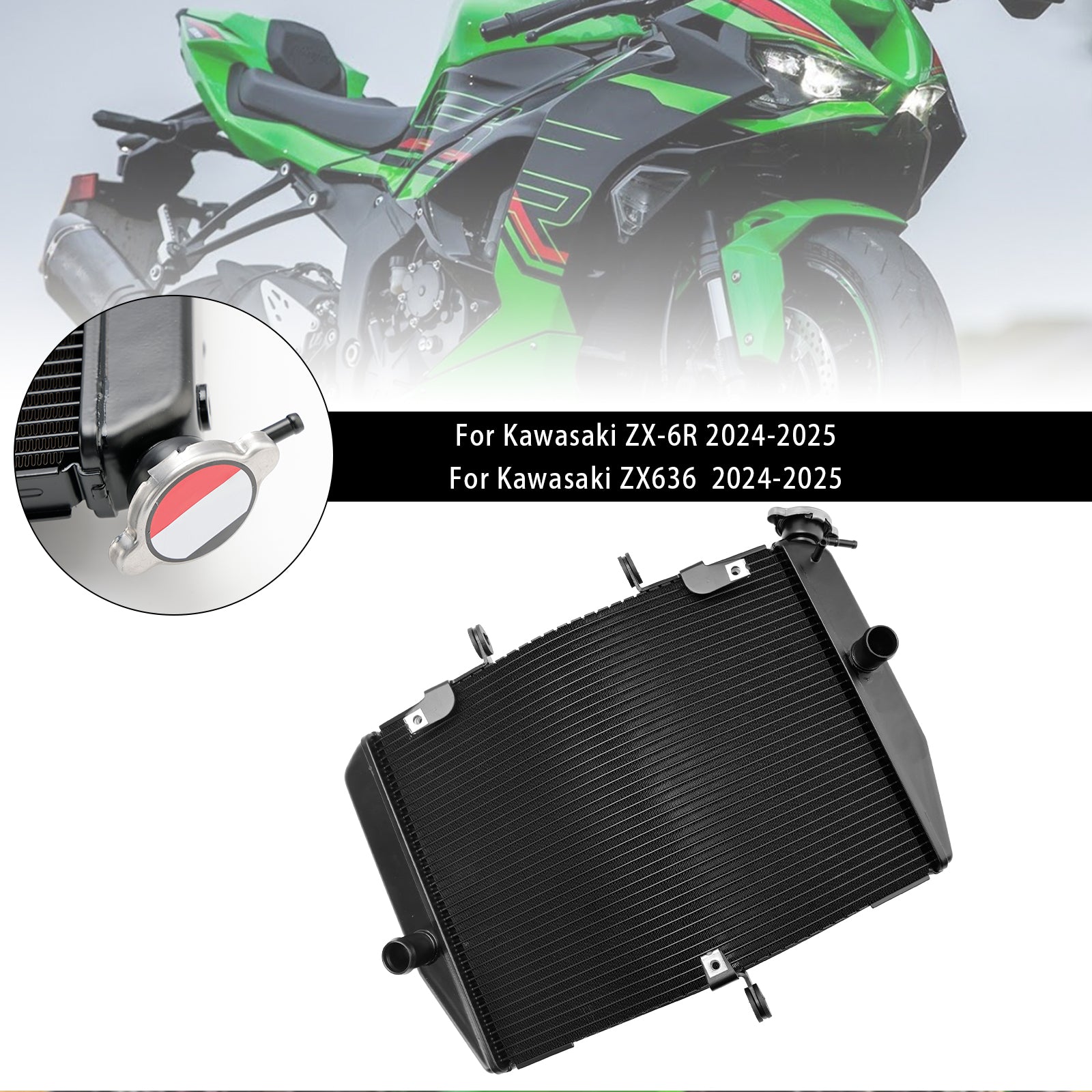 24-25 Kawasaki ZX-6R ZX636 Radiatore di raffreddamento del motore