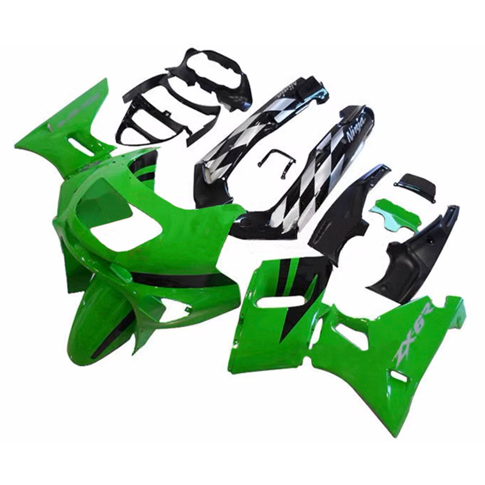 Amotopart ZZR400 1993-2007 ZZR600 1998-2003 Kawasaki Verde y Negro Style3 Kit de carenado