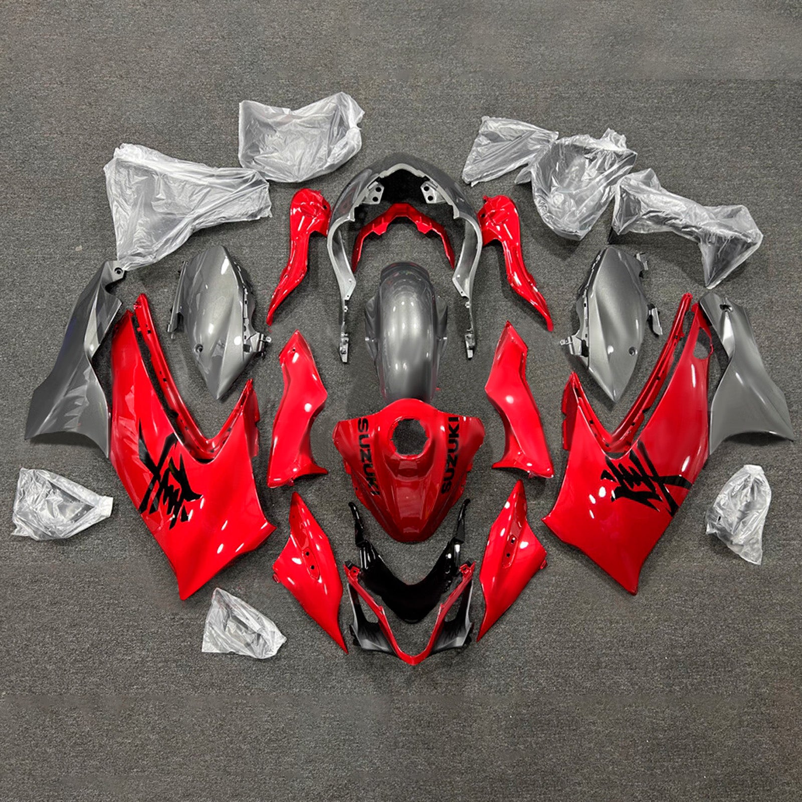 Amotopart 2021-2025 Suzuki GSX1300R Red Black Fairing Kit