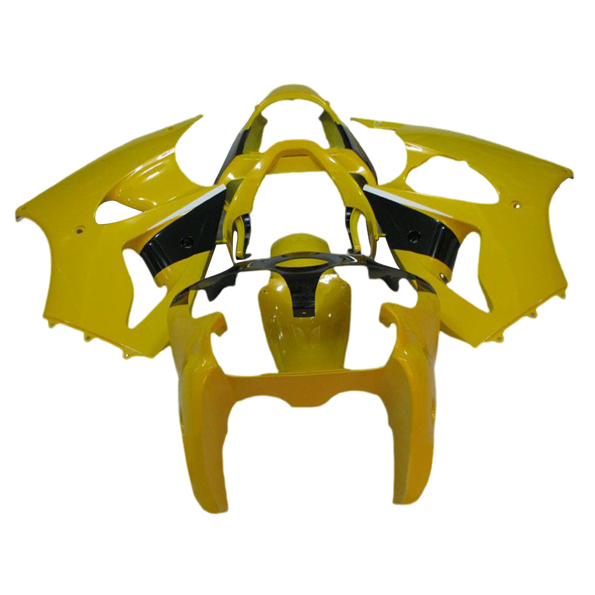 Amotopart 2000-2002 Kawasaki ZX6R 636 y 2005-2008 Kawasaki ZZR600 Kit de carenado amarillo negro