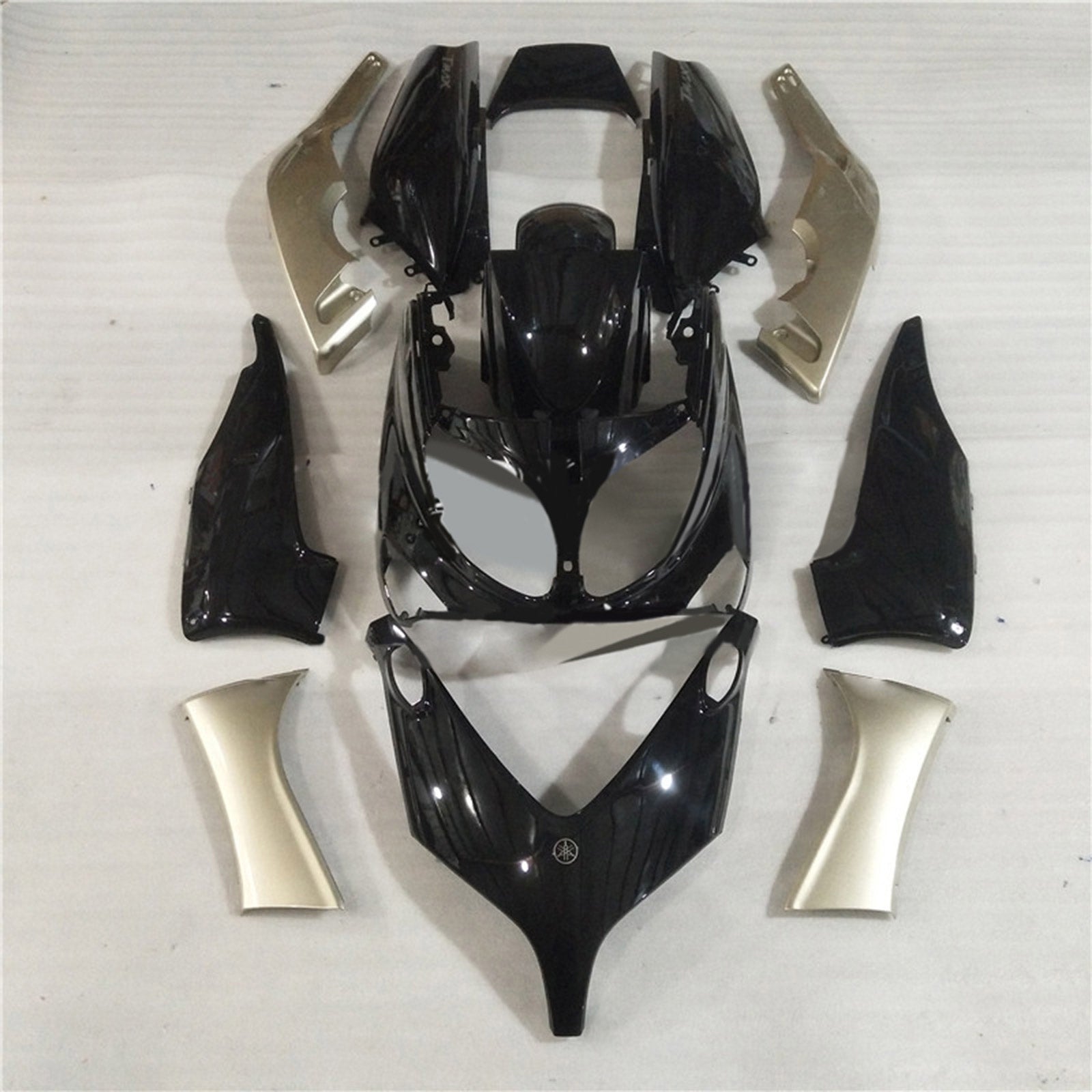 Amotopart 2001-2007 T-Max Yamaha Kit de carenado negro y plateado