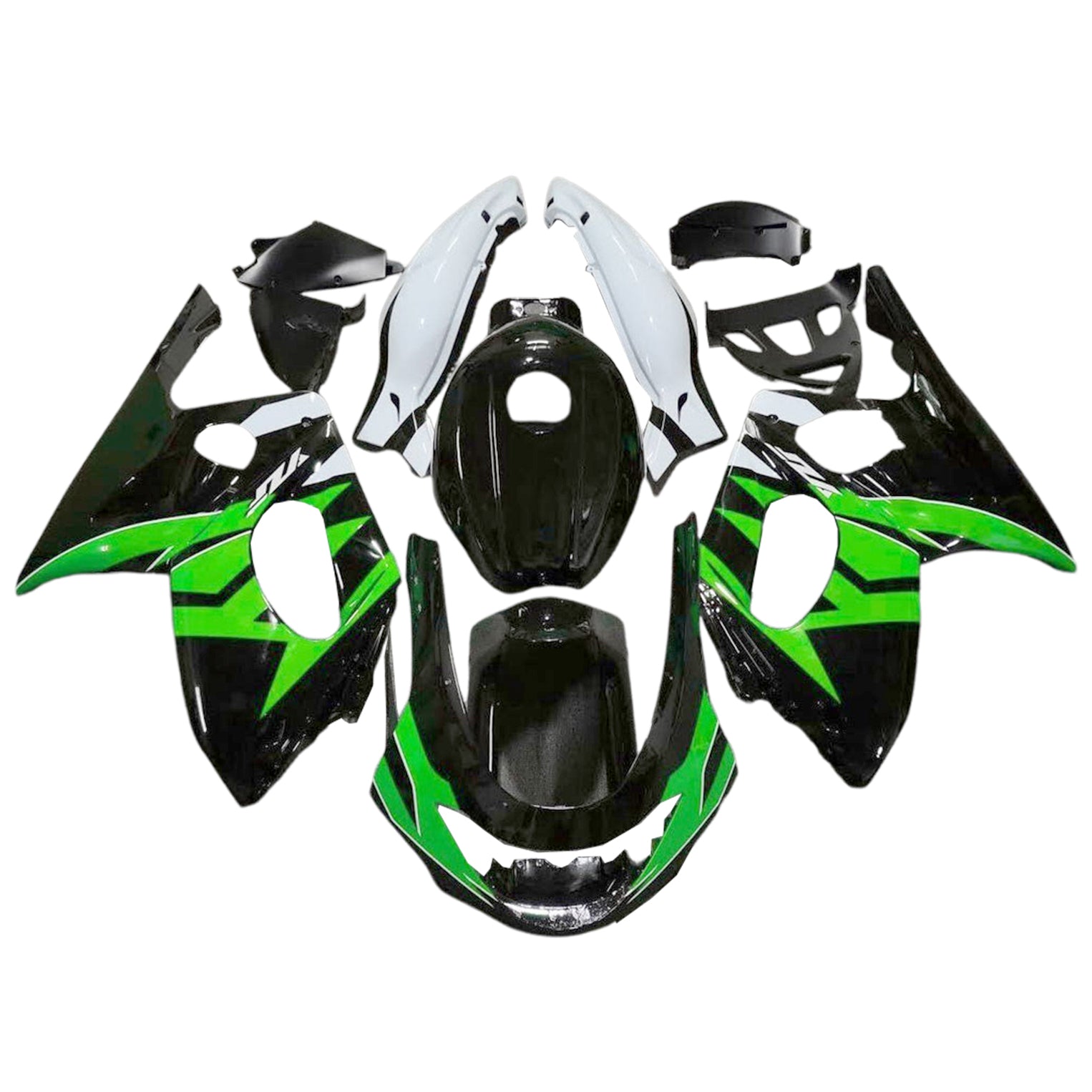 Amotopart 1996-2007 Yamaha YZF 600R Thundercat Green Black White Fairing Kit