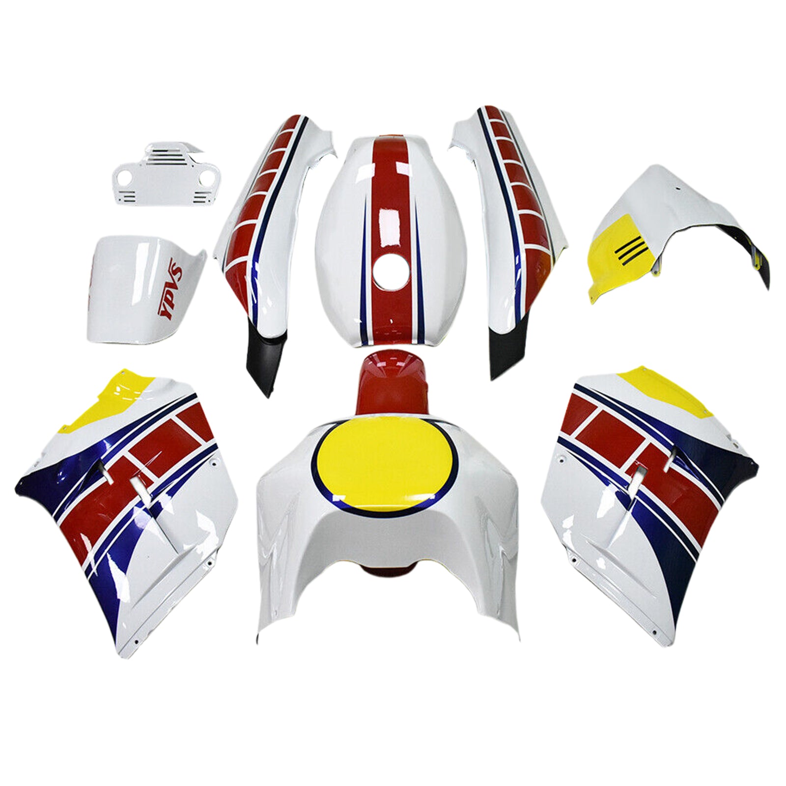 Amotopart 1985-1987 Yamaha RZV500 / RD500 Kit de carenado blanco rojo amarillo