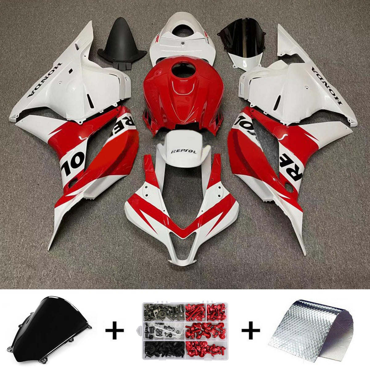 Amotopart 2007-2008 Honda CBR600RR Kit de carénage rouge blanc