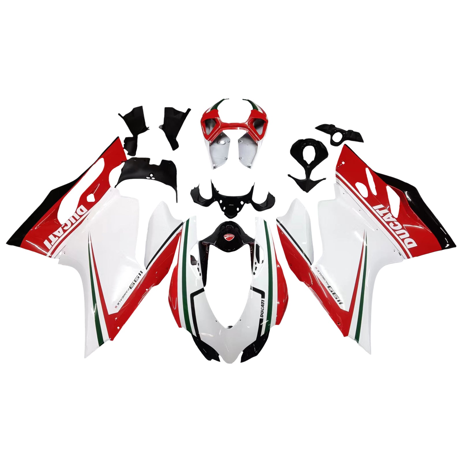 Amotopart 2012-2015 899 Ducati Kit de carenado rojo y blanco