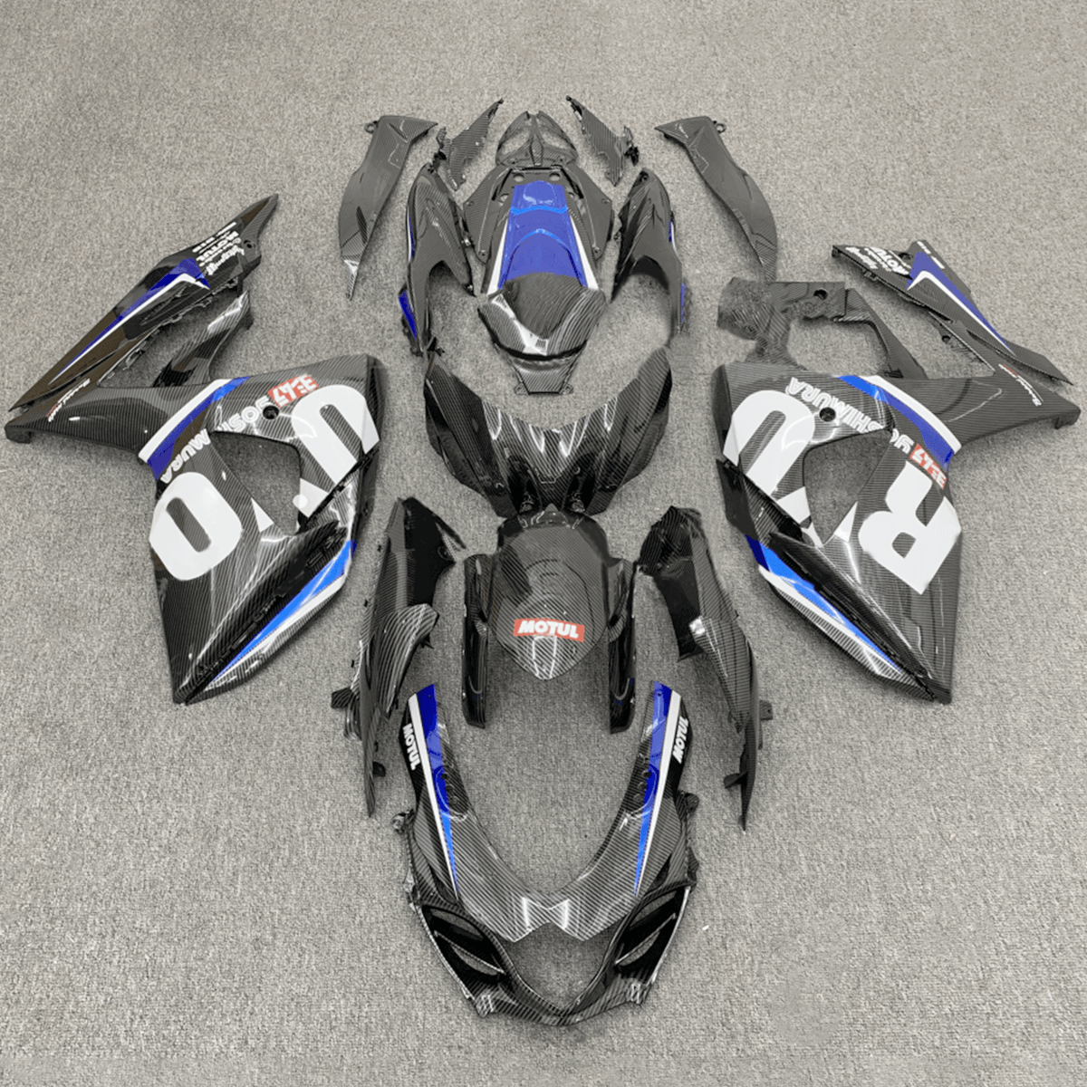 Amotopart 2017-2024 K17 GSXR1000 スズキ ブラック&ブルー Style1 フェアリングキット