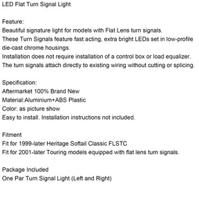 Indicatore di direzione anteriore piatto a LED per Heritage Softail Classic Touring 99-23