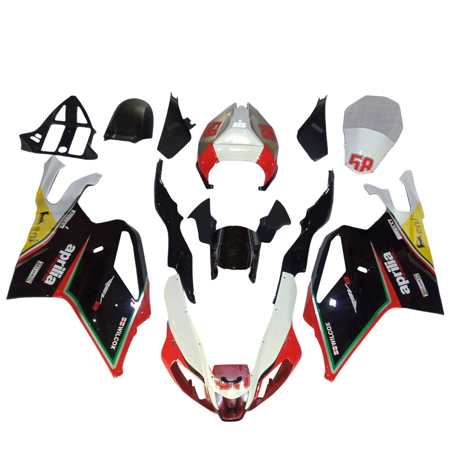 Amotopart 2003-2006 Aprilia RSV1000 Kit de carenado rojo y negro Style2