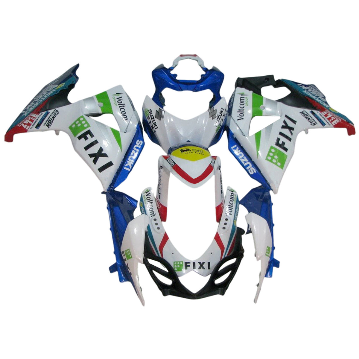 Amotopart 2009-2016 K9 GSXR1000 Suzuki Blue&Green Fairing Kit