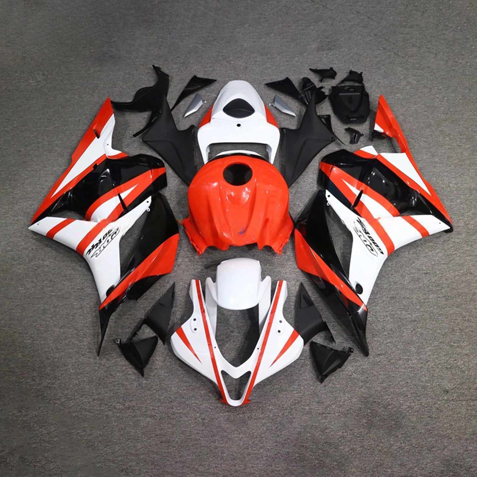 Amotopart 2009-2012 Honda CBR600RR White Orange Fairing Kit