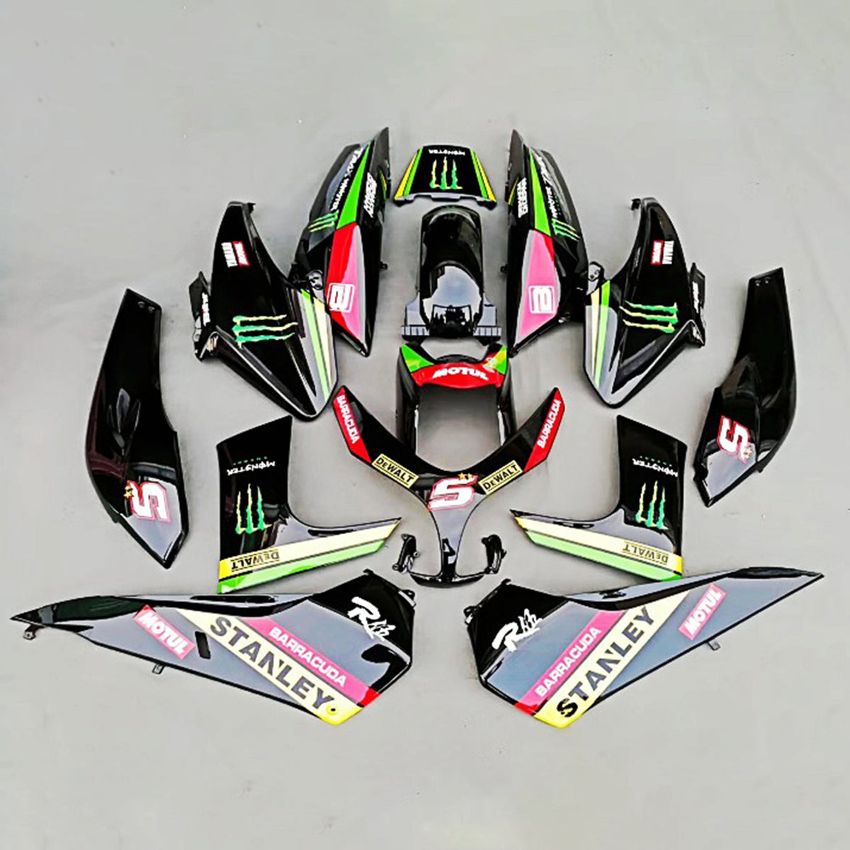 Amotopart 2019-2021 Yamaha TMAX560 Fairing Red&Green Accents Kit