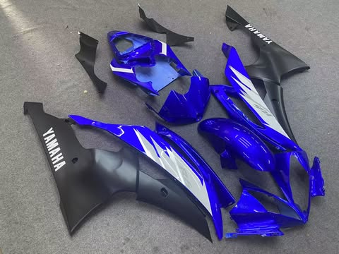 Amotopart 2008-2016 Yamaha YZF-R6 Fairing Matte Black Blue Fairing Kit
