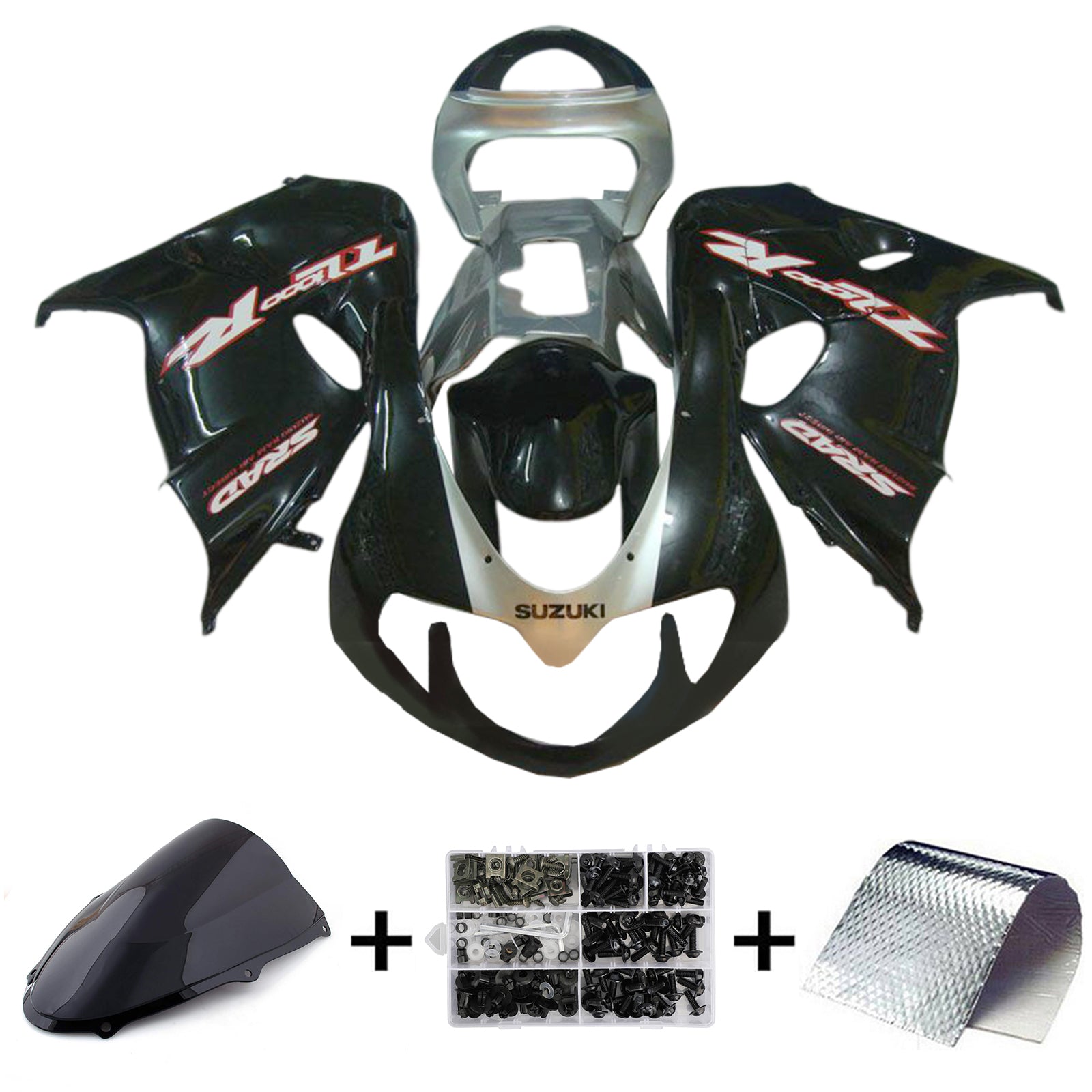 Amotopart 1998-2003 TL1000R Suzuki Black with Red Logo Fairing Kit