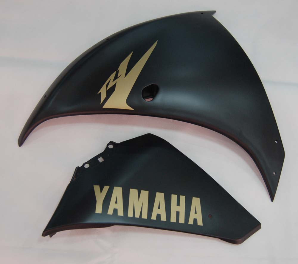 Amotopart 2009-2011 Yamaha YZF 1000 R1 Matte Black with Gold Logos Fairing Kit