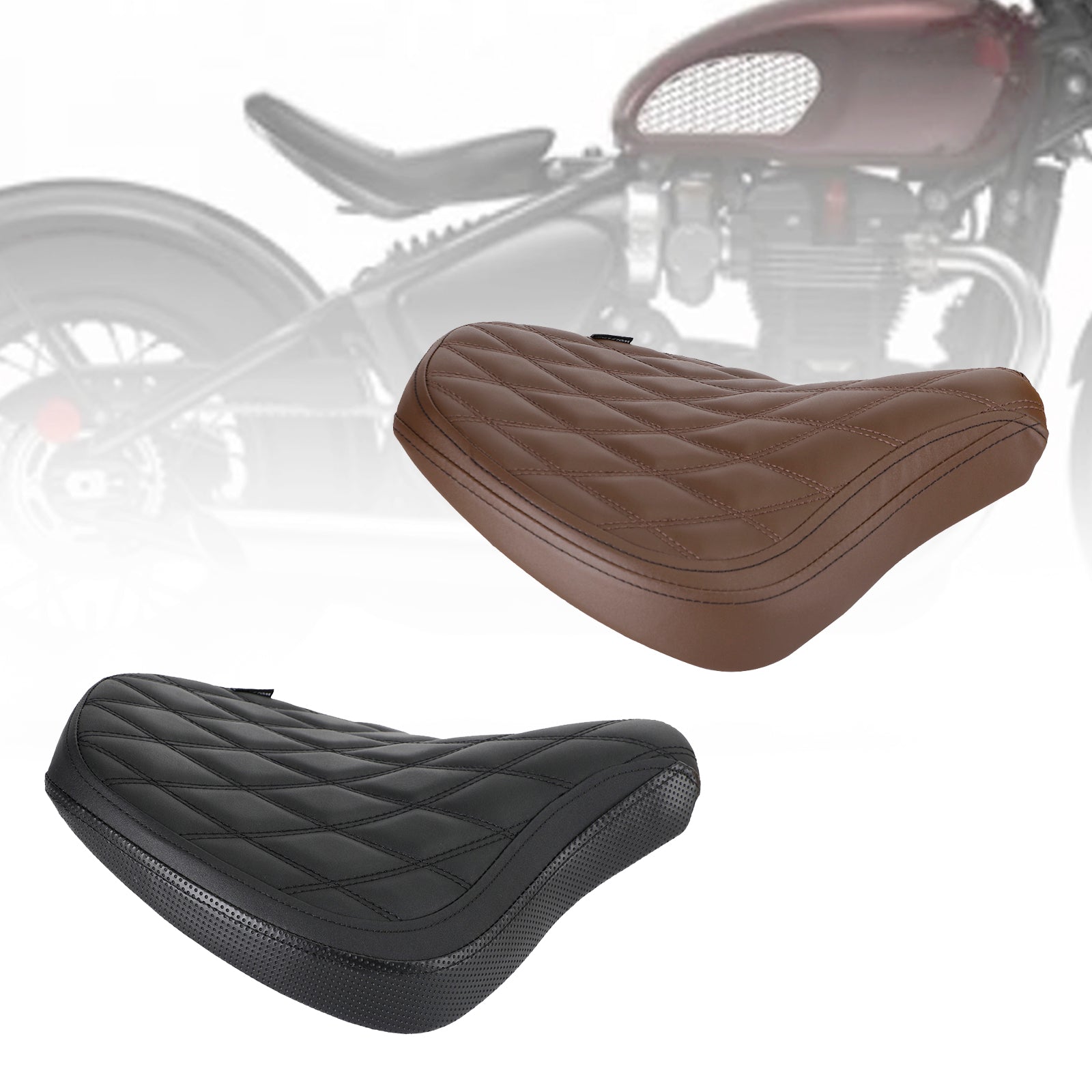 フロント運転席レイダーシートピリオンクッションダイヤモンド Tr Bobber 17-22 2020 2021 ブラウン