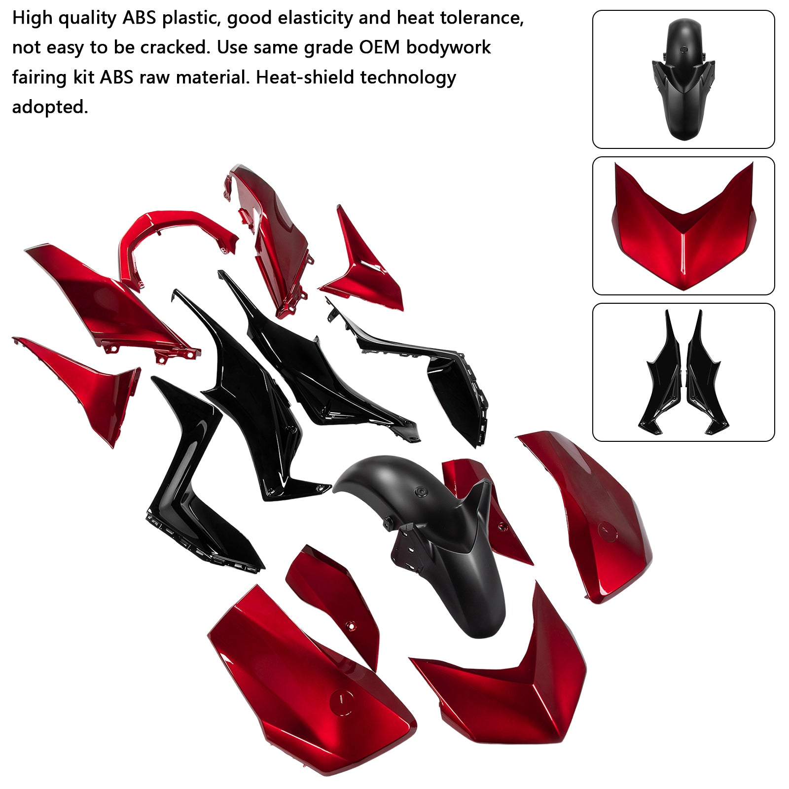 Amotopart 2023-2024 Yamaha X-MAX 300 Red Black Fairing Kit