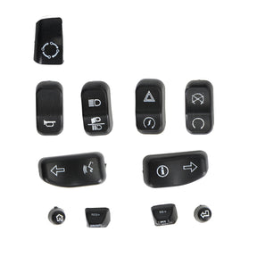 11 pezzi di coperture per pulsanti dell'interruttore di comando manuale adatti per modelli Glide Road King 14-19