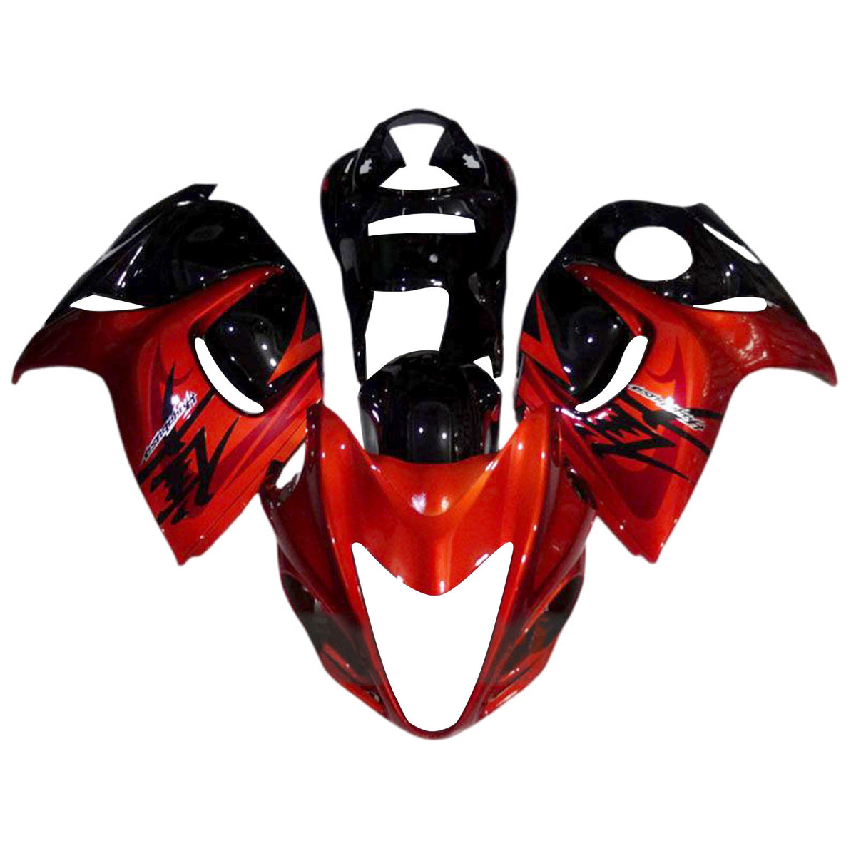 Amotopart 2008-2020 GSX1300R Hayabusa スズキ グロスレッド&ブラック フェアリングキット