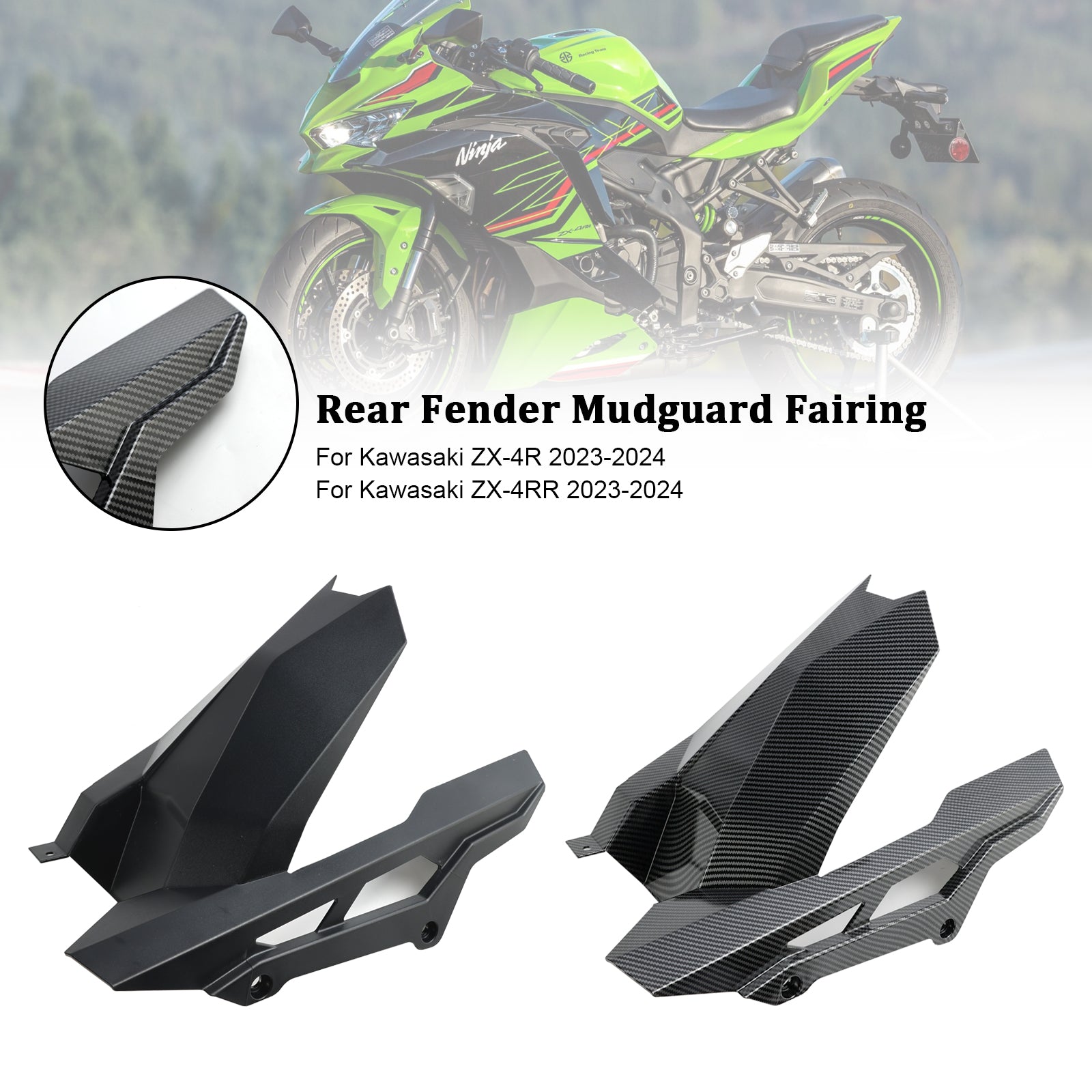 23-24 Kawasaki ZX-4R ZX-4RR Rear Fender Mudguard Fairing Cowl