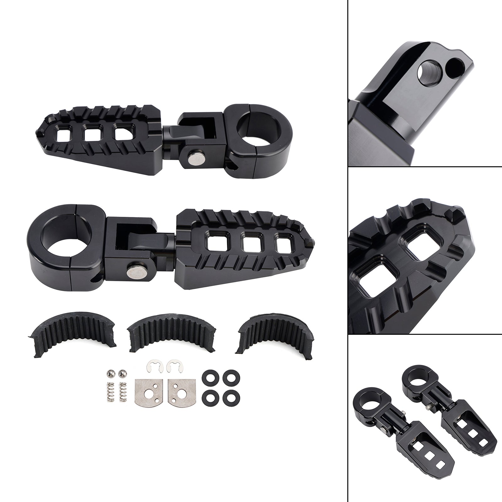 Universal Front Footrests Foot Pegs fit for motorcycle with 1.25" bars