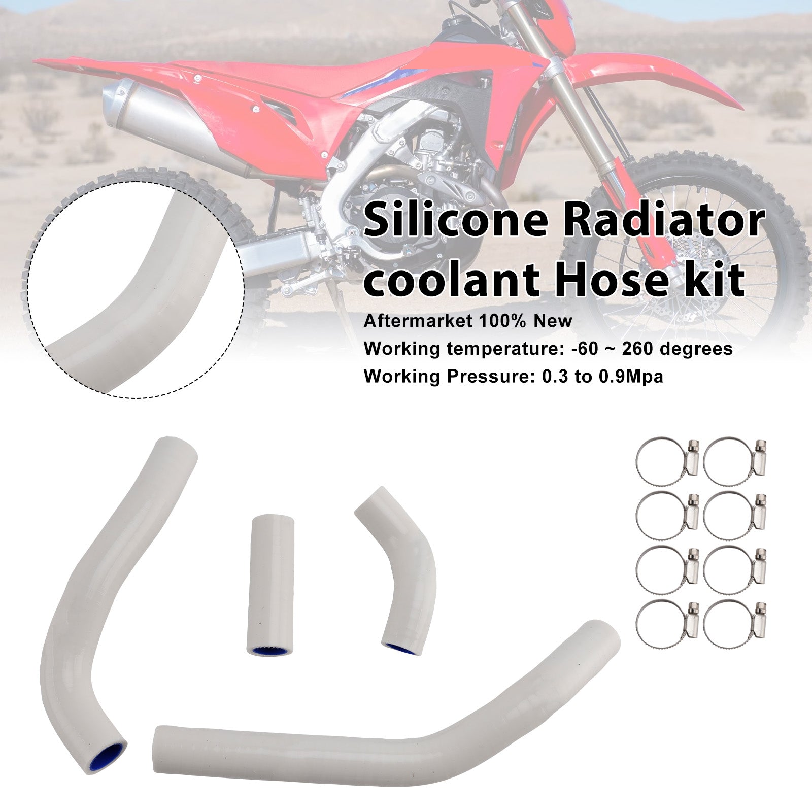 Honda CRF450R RX RWE 21-25 Silicone Radiator coolant Hose kit