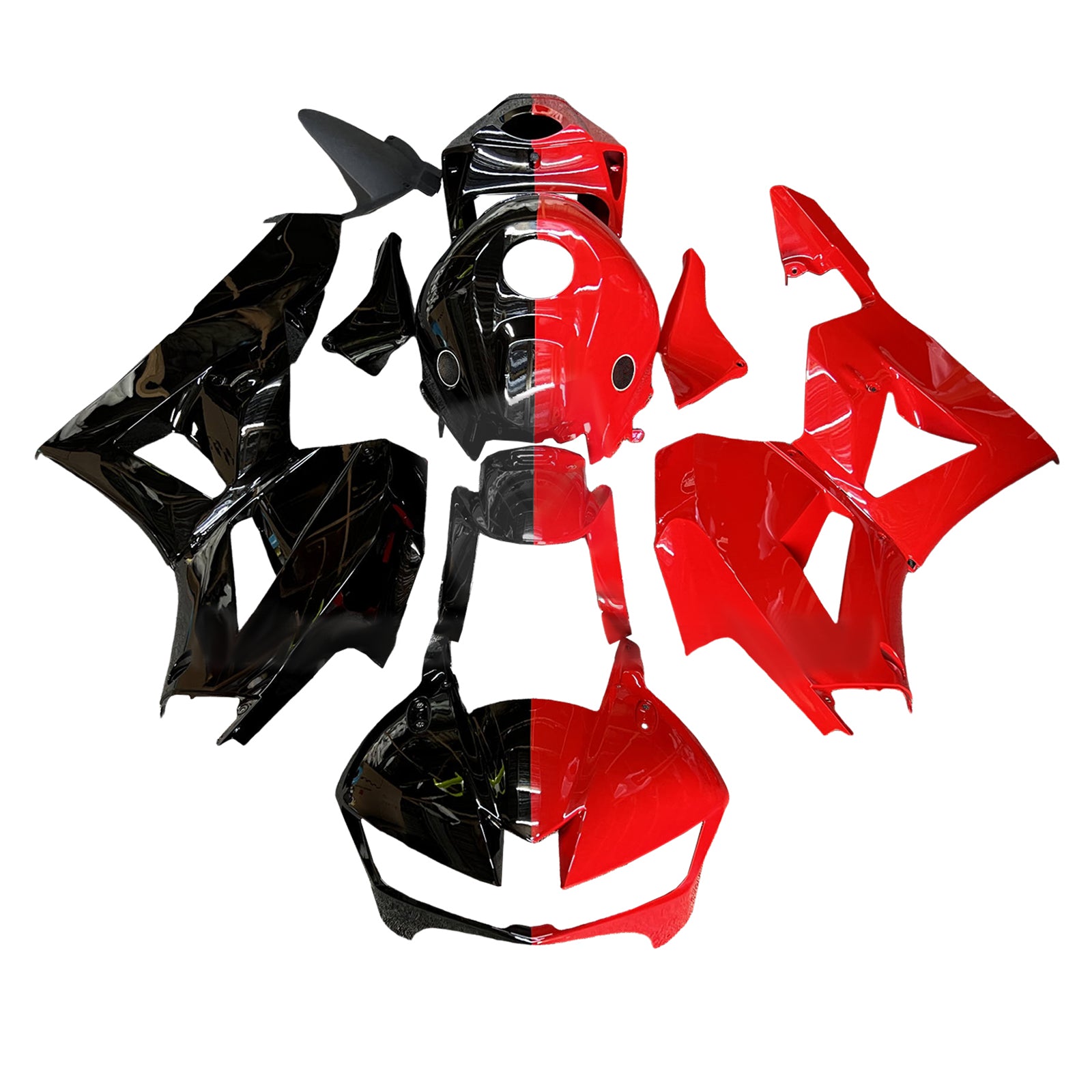 Amotopart 13-25 version américaine & Kit de carénage noir et rouge pour Honda CBR600RR version européenne 13-23