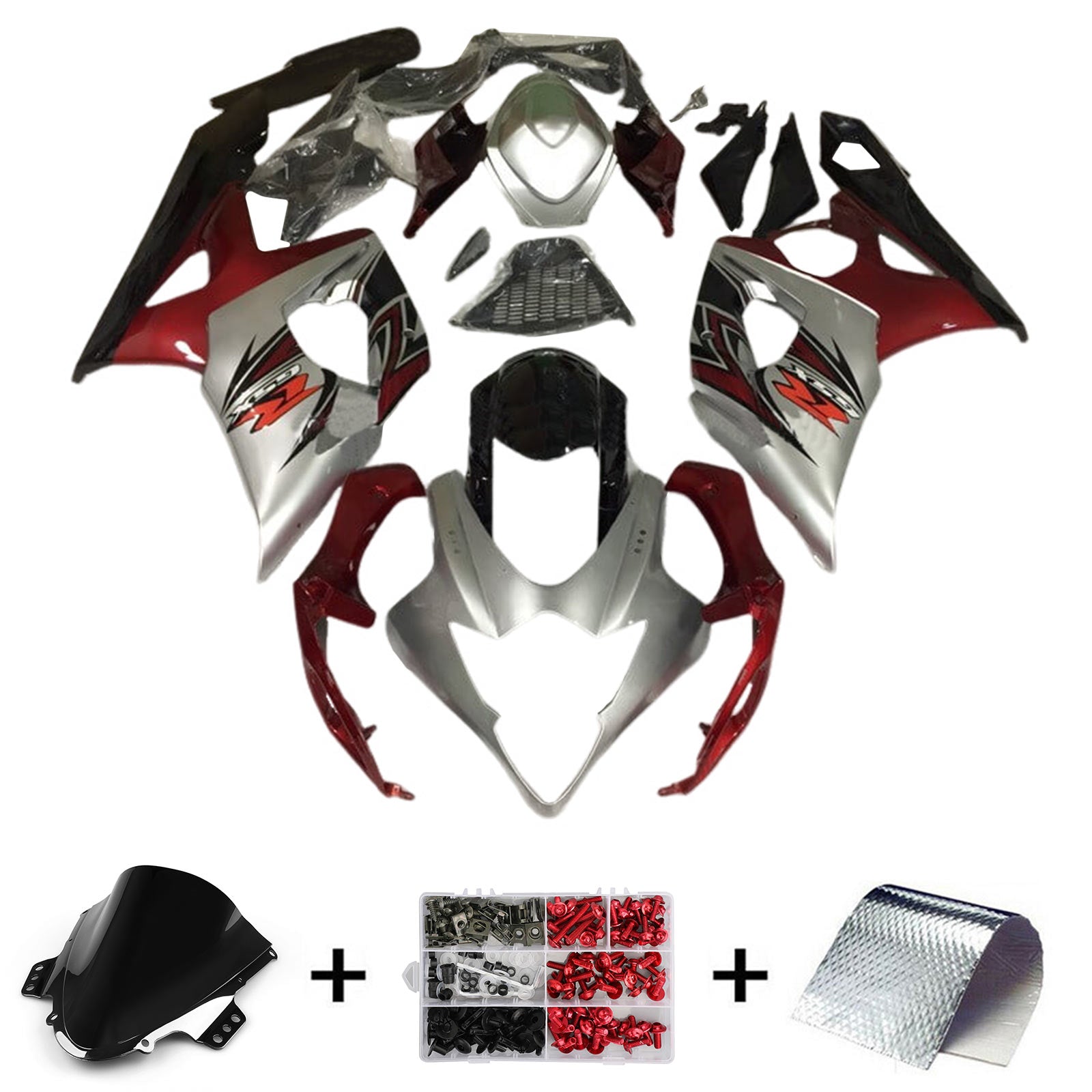 Amotopart 2005-2006 K5 GSXR1000 Suzuki Gre&Red Fairing Kit