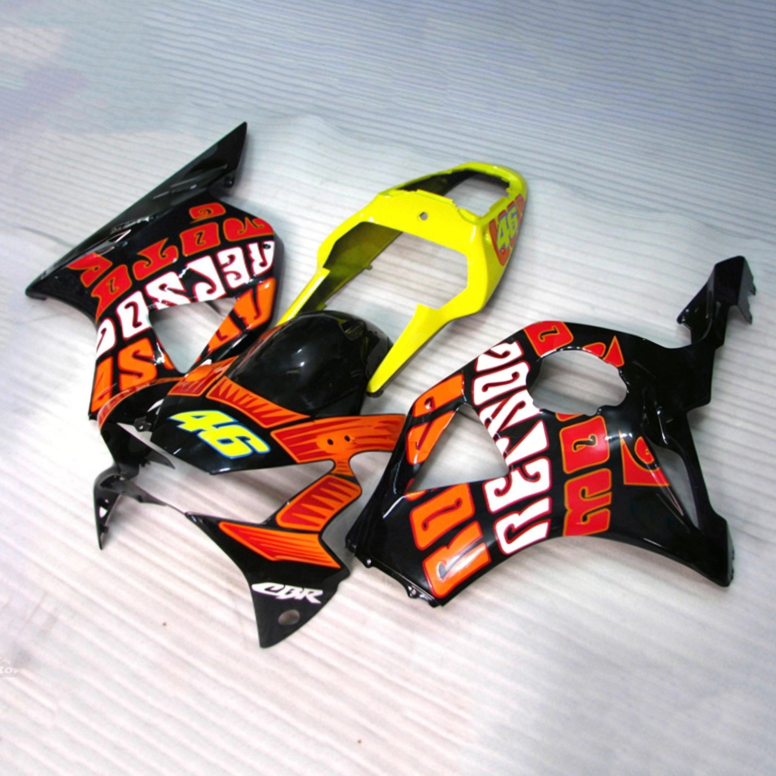Amotopart 2002–2003 Honda CBR954 Schwarz/Orange Verkleidungsset