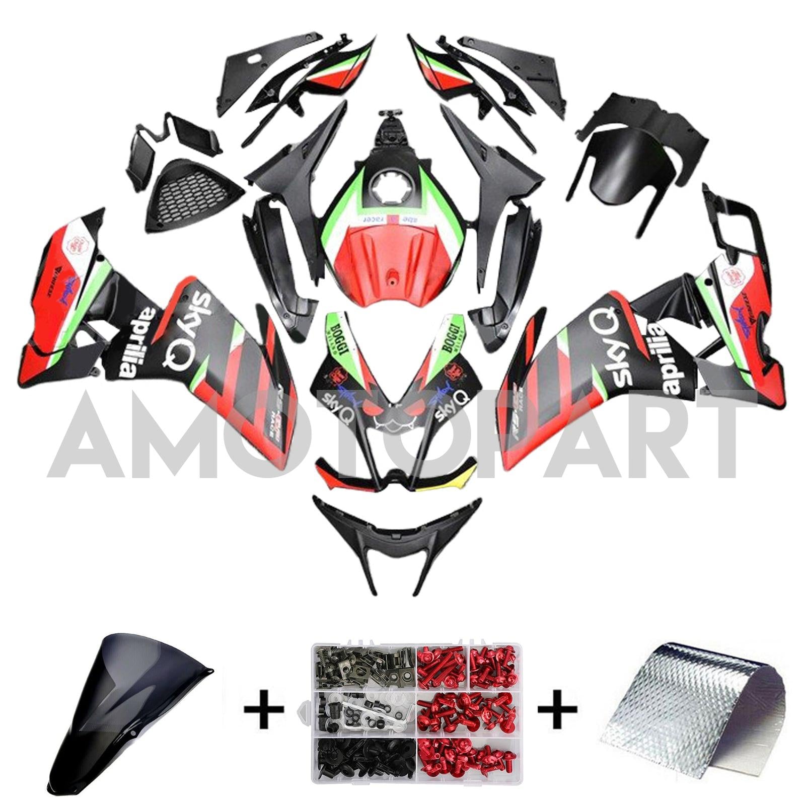 Amotopart 2012-2016 RS4 125 50 Aprilia Red&Green Style2 Fairing Kit