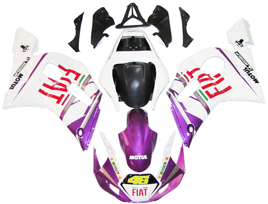 Amotopart Kit carena viola e bianco per Yamaha YZF 600 R6 1998-2002