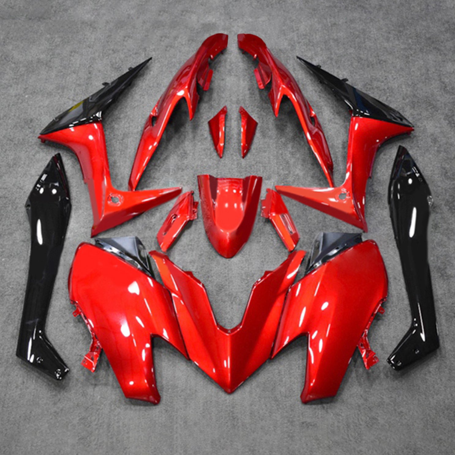 Amotopart 2019-2021 Yamaha TMAX560 Kit de carénage rouge brillant et noir