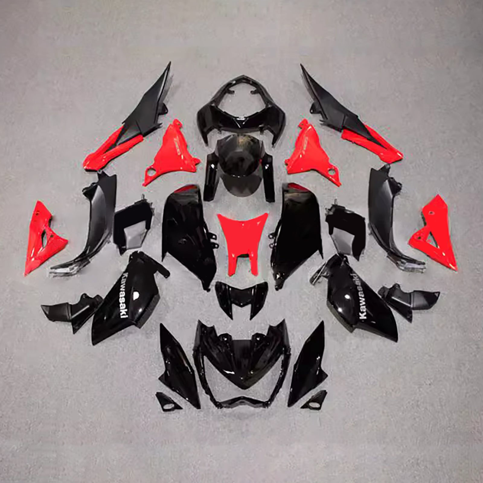 Amotopart 2013-2018 Kawasaki Z800 Black & Red Fairing Kit