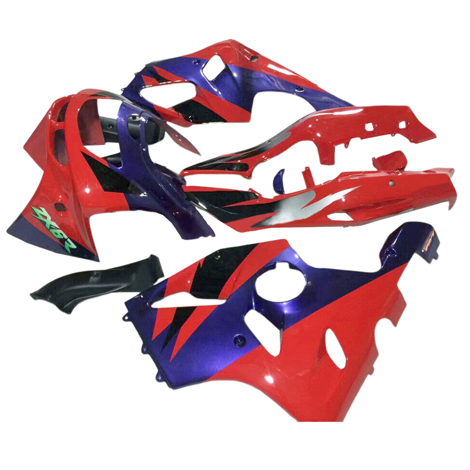 Amotopart 1994-1997 Kawasaki ZX-6R Blue Red Fairing Kit