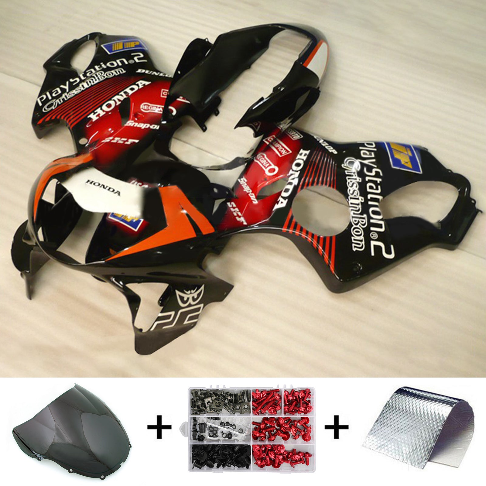 Amotopart 1999-2000 CBR600 F4 Honda Red&Orange Fairing Kit