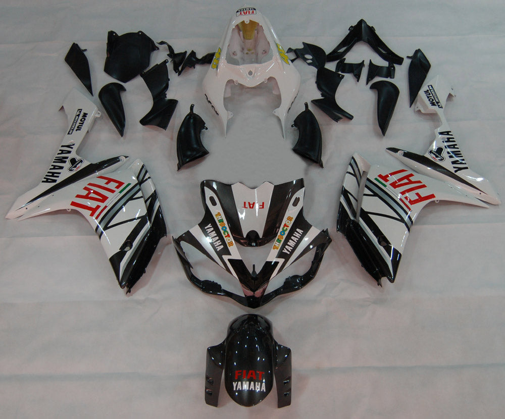 Amotopart 2007-2008 ヤマハ YZF 1000 R1 ブラック&ホワイト スタイル 2 フェアリングキット