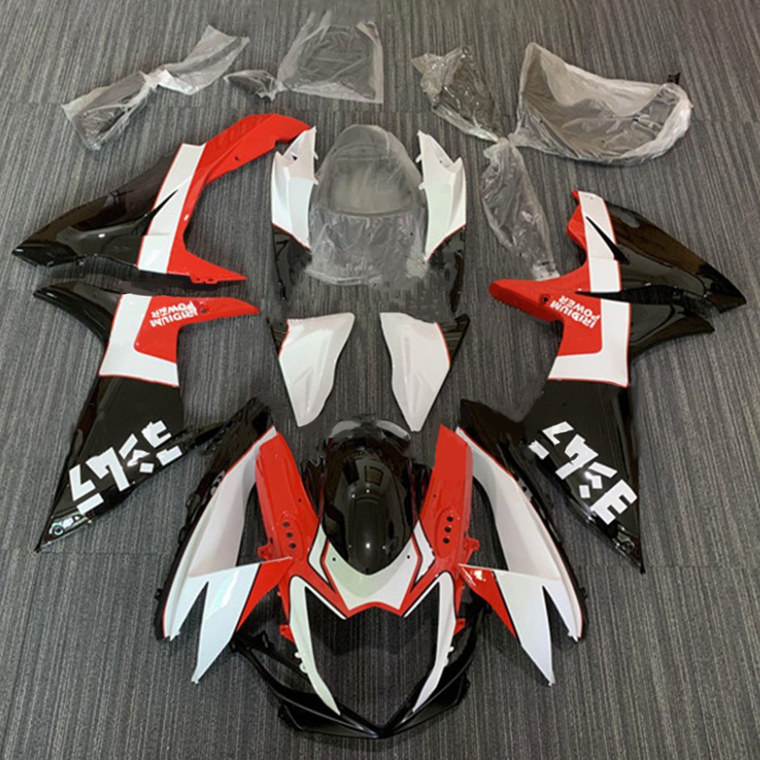 Amotopart 2011-2025 GSXR 600/750 Suzuki Red&Black Fairing Kit