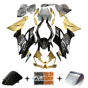 Amotopart 2019-2023 Kawasaki ZX6R Black&Gold Fairing Kit