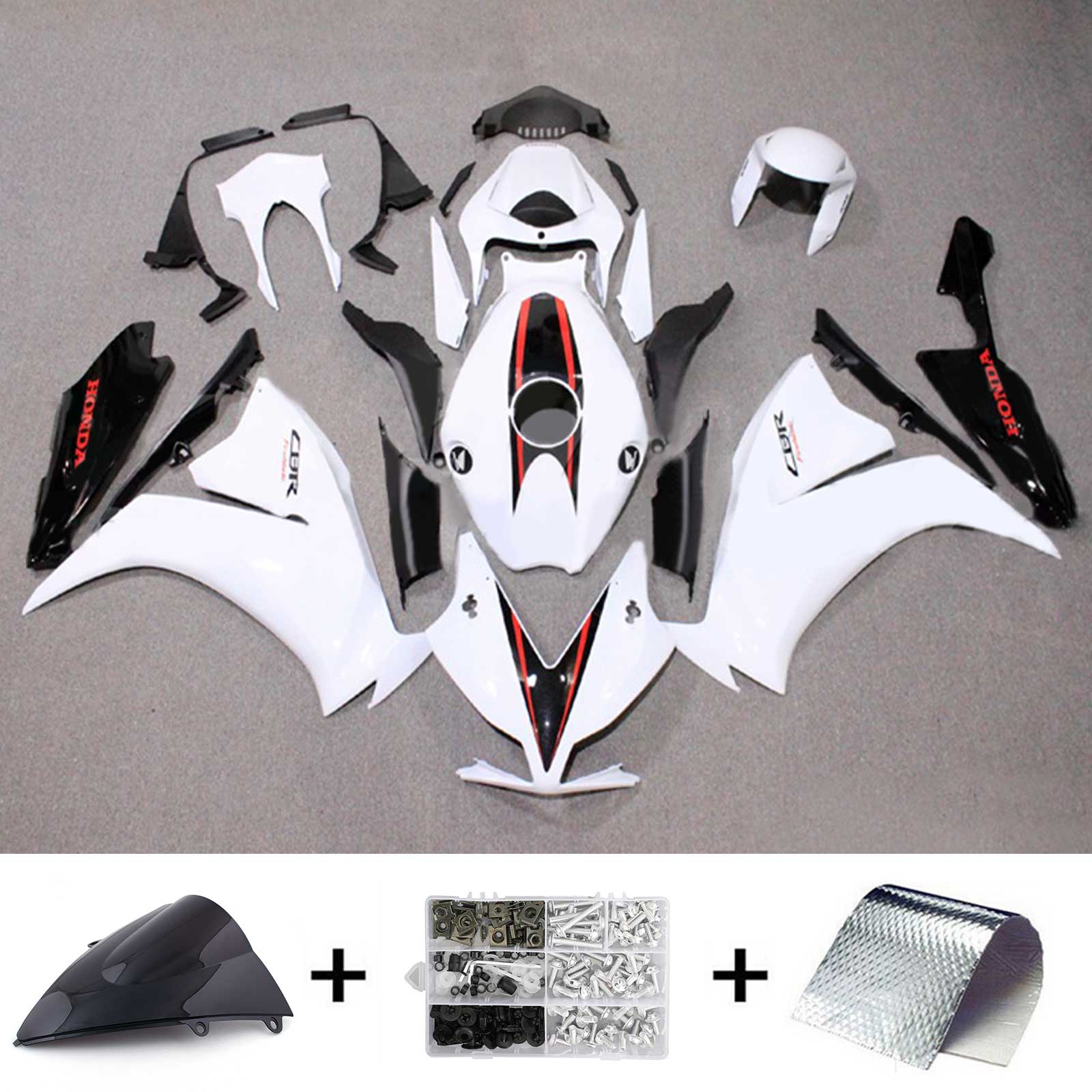 Amotopart 2012-2016 CBR1000RR Honda Kit de carénage blanc et rouge