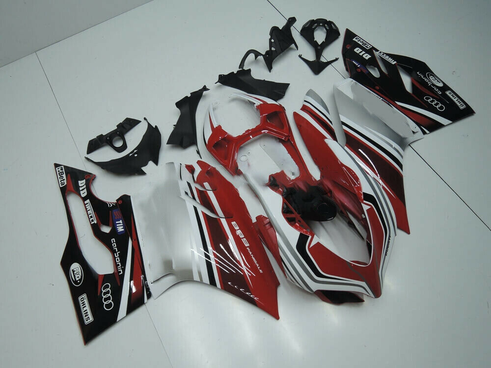 Amotopart 2012-2015 1199/899 Kit de carénage Ducati Rouge et Noir Style4