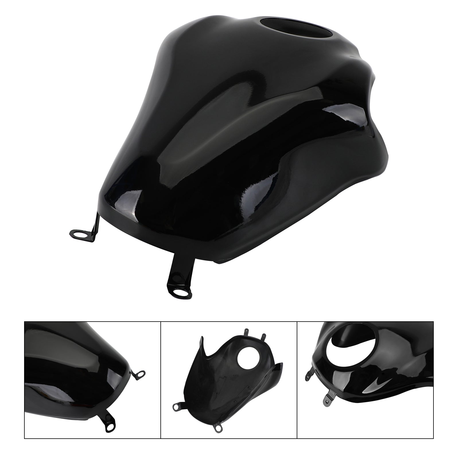 17-19 Kawasaki Z900 motorfiets brandstoftankafdekking beschermer glanzend zwart