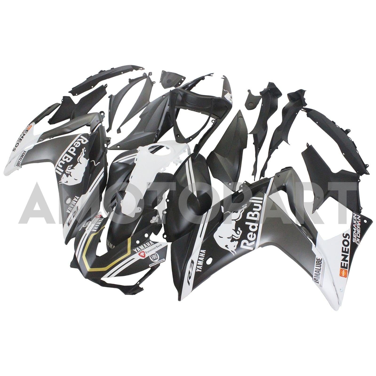 Amotopart Yamaha 2014-2018 YZF-R3 2015-2017 R25 Black Fairing Kit